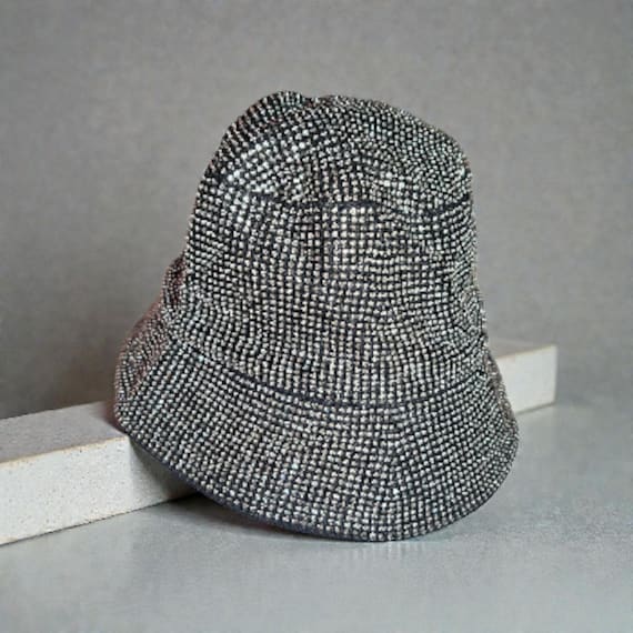Rhinestone Black Bucket Hat: Unisex Chic Hat - Etsy display picture 3