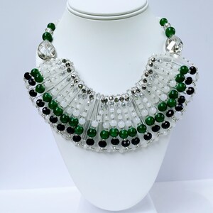 Bohemian Green Beaded Choker Necklace - Dainty Crystal Boho Jewelry For Women