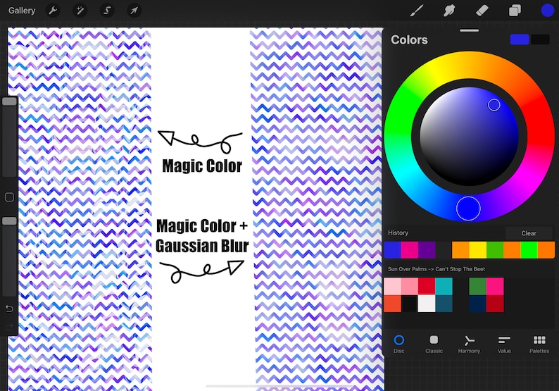 Zig Zag Procreate Brush Etsy