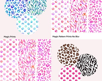 Animal Print Procreate Brush Set, 21 total brushes - Leopard, Zebra, Paw Prints