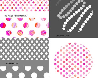 11 Polka Dot and Line Procreate Brushes