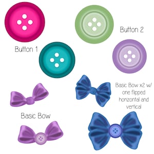 Buttons and Bow Procreate Brushes