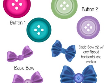 Buttons and Bow Procreate Brushes