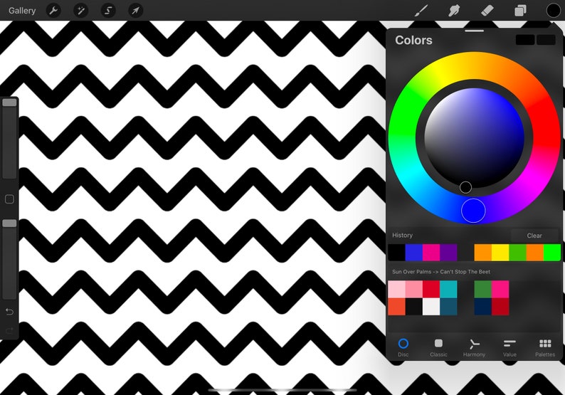 Zig Zag Procreate Brush Etsy