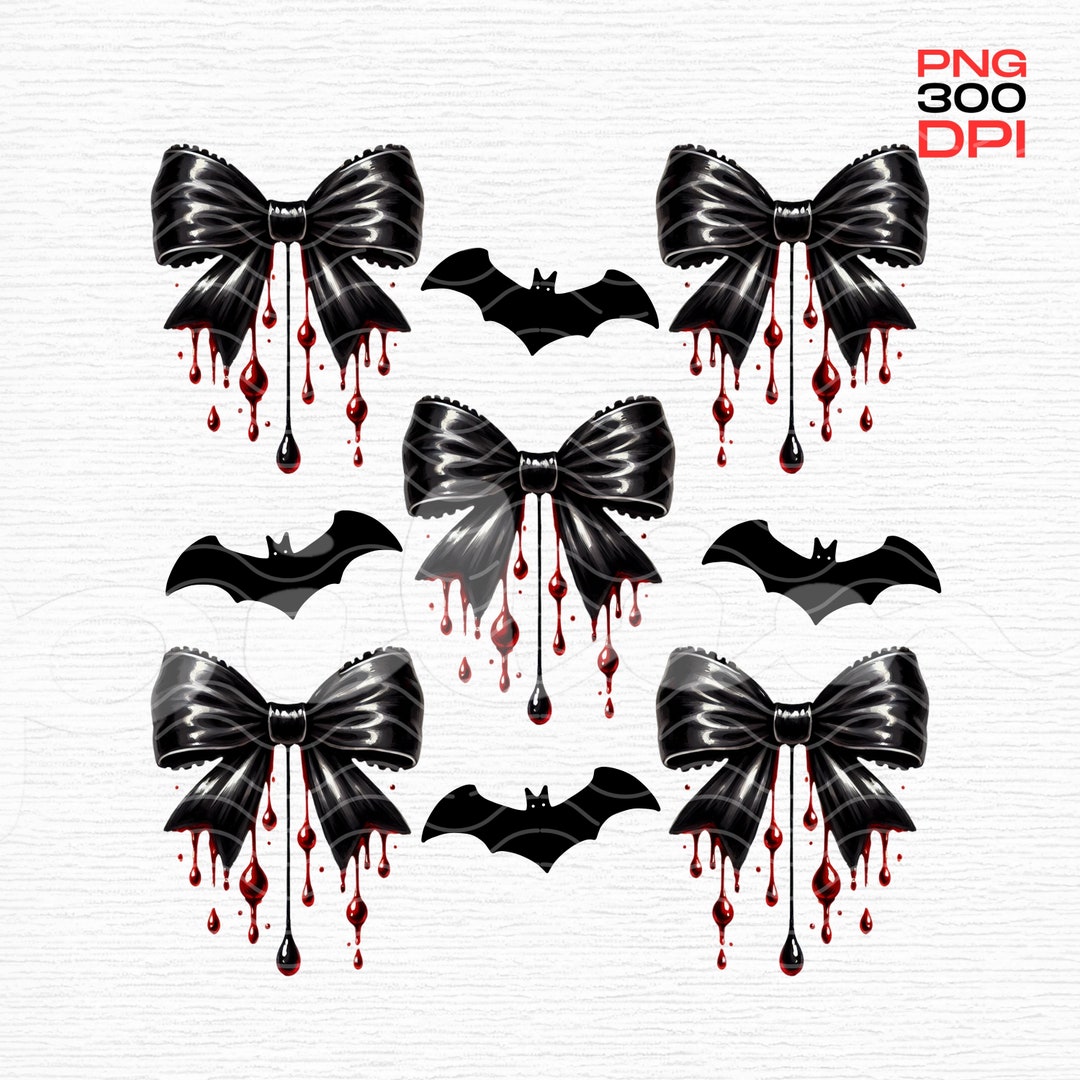 Halloween Coquette Bow Png, Gothic Halloween Black Bow Bat PNG Clipart ...