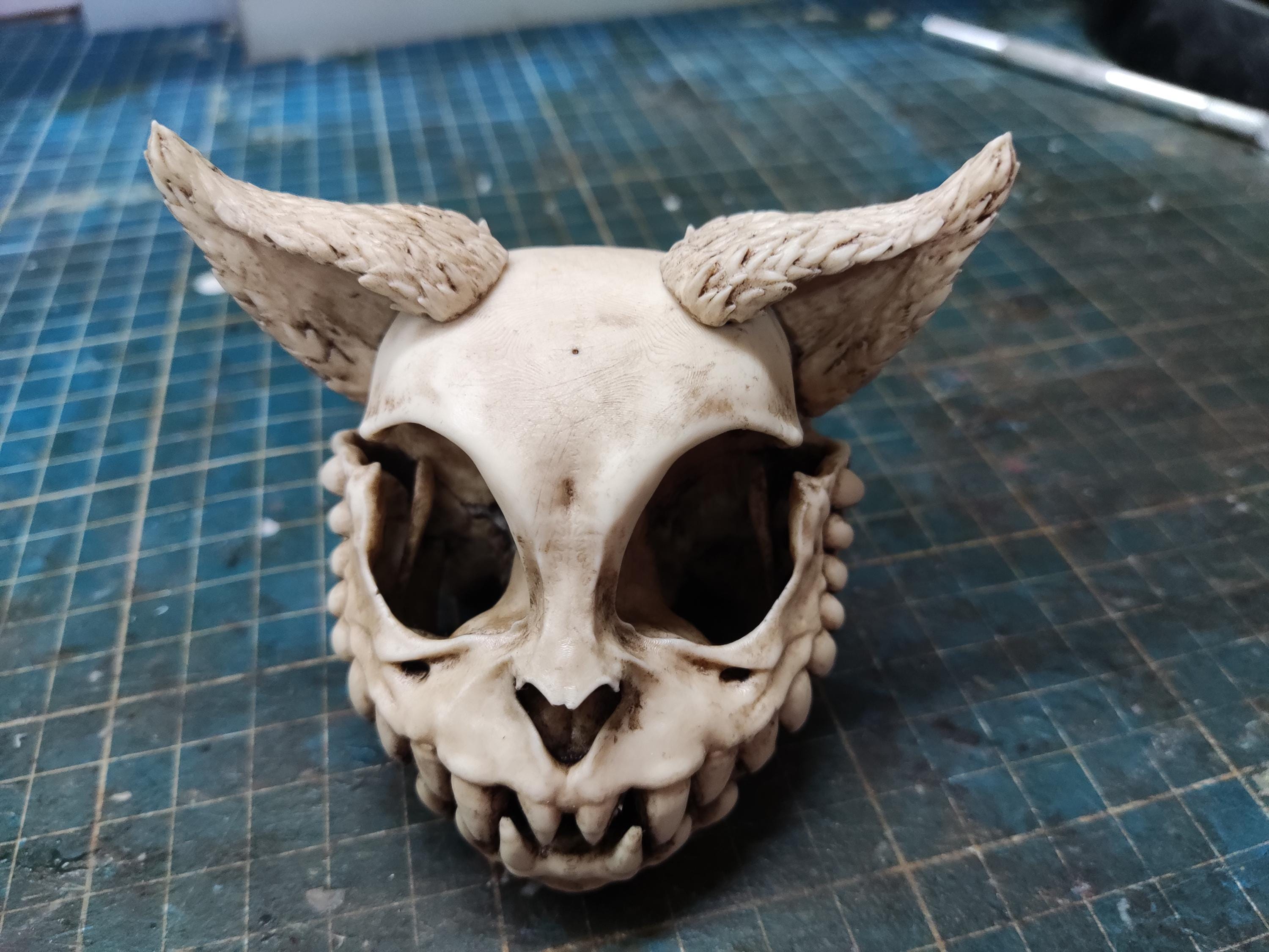 Vinny Cat on skull/立体アート Cat on Skull - SEREV3D – High-Quality STL & 3MF 3D Print