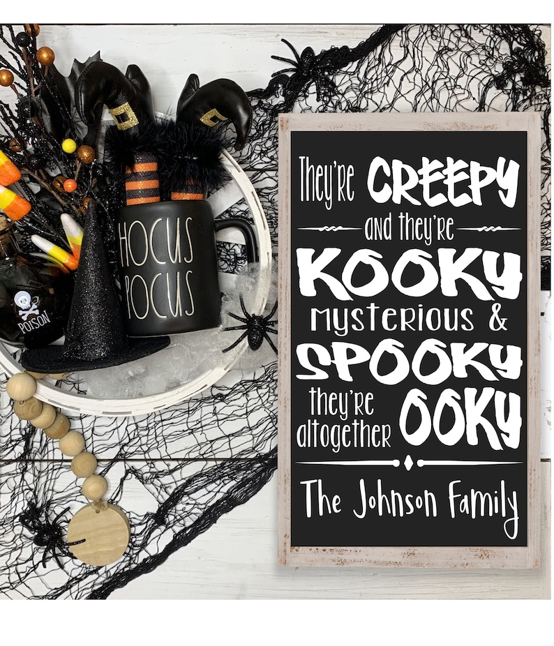 Download Halloween sign svg The Addams family sign svg They're | Etsy