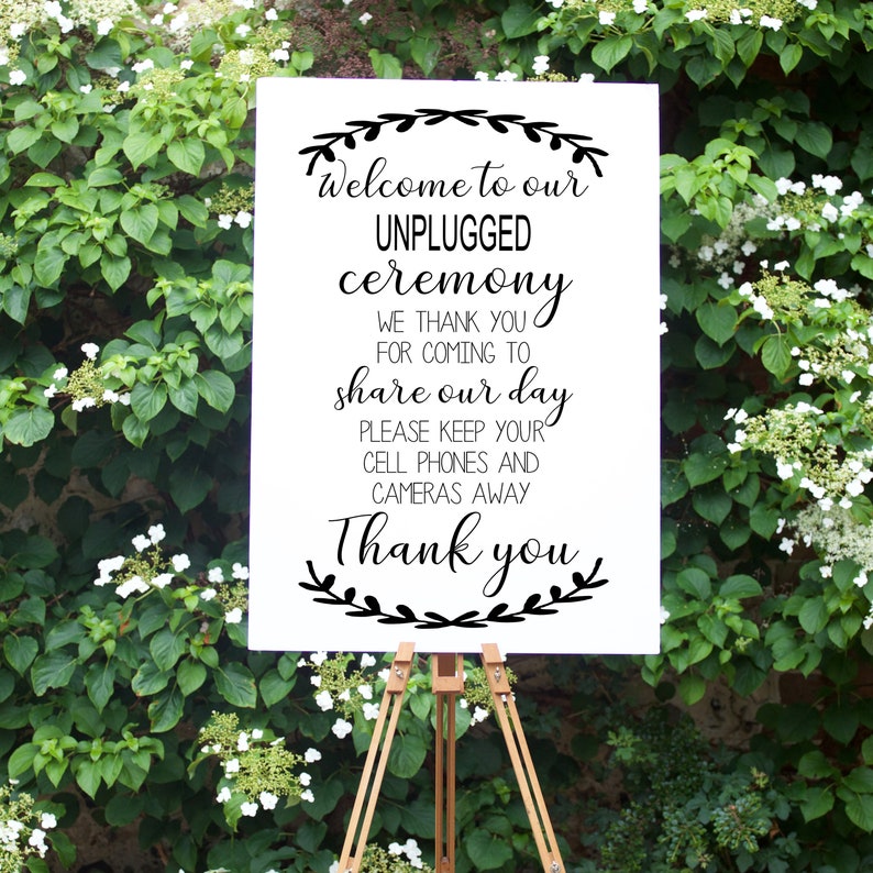 Download Wedding signs svg welcome to our unplugged ceremony ...