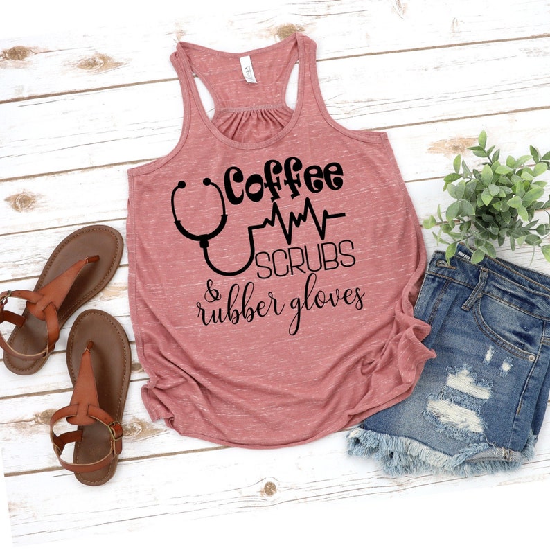 Download Coffee srubs & rubber gloves nurse shirt nurses svg | Etsy