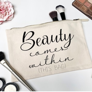 makeup bag digital file, beauty comes within, cosmetic bag digital file, cosmetic bag instant download, DIGITAL DOWNLOADABLE FILE