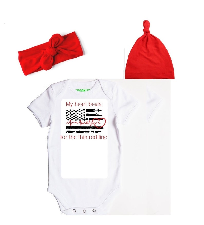 The Thin Red Line Onesie-Thin Red Line Baby Outfit-Newborn-Fireman-Thin Red Line Baby Shirt-Gender Neutral-Fire Fighter Baby Announcement