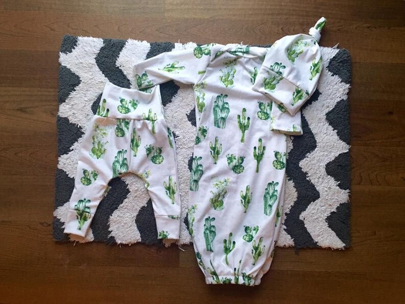 Cactus Baby Outfit-Newborn Gown-Going Home Outfit-Newborn Cactus Outfit-Cactus Baby Items-Cactus Baby Pants-Newborn Gown-Gender Neutral