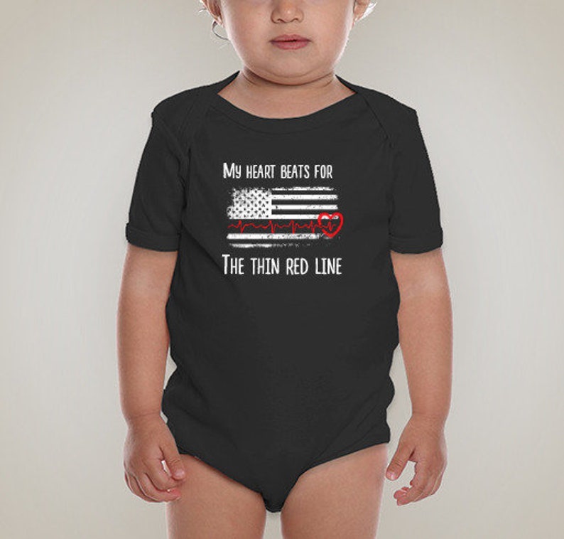 The Thin Red Line Onesie-Thin Red Line Baby Outfit-Newborn-Fireman-Thin Red Line Baby Shirt-Gender Neutral-Fire Fighter Baby Announcement