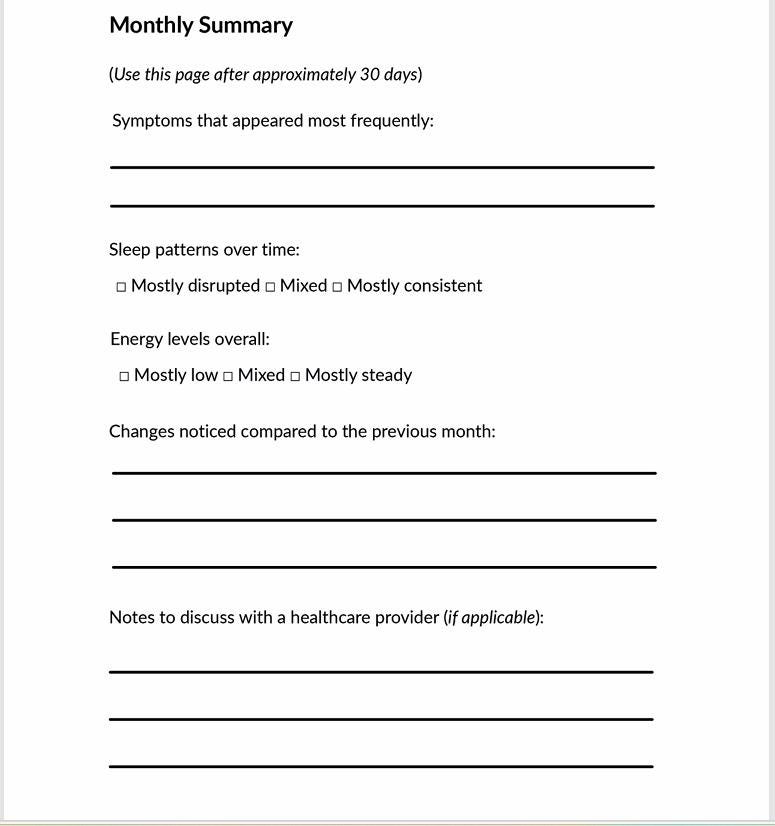 Menopause Symptom Tracker Printable | 60 Day Perimenopause Journal ...