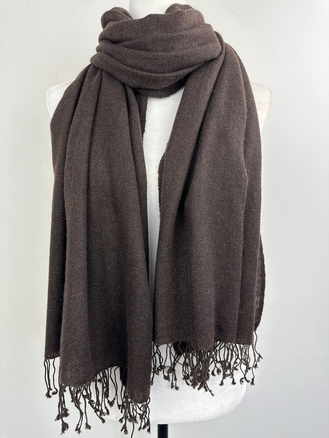 Recycled fringe scarf - Chocolate Torte main image 1