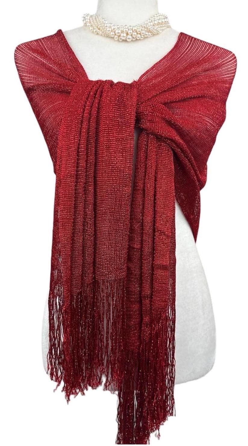 Red sparkly scarf discount