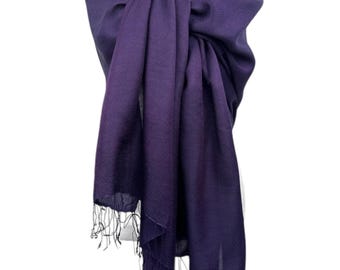Purple Silk Shawl: Elegant All-Season Scarf, Wrap for weddings and Everyday Wear