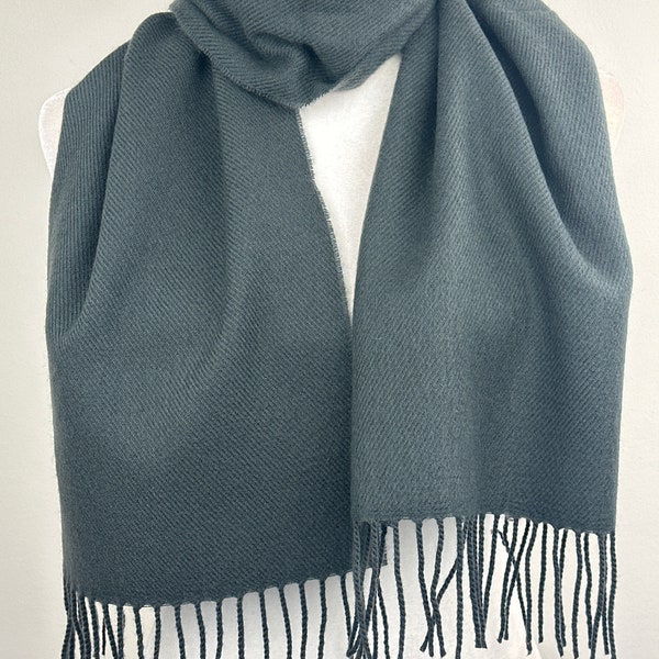 Gray Pewter winter fashion soft warm cozy scarf|Scarf for men and women|Personalizable monogram scarf|Giftable Non itchy scratchy scarf|