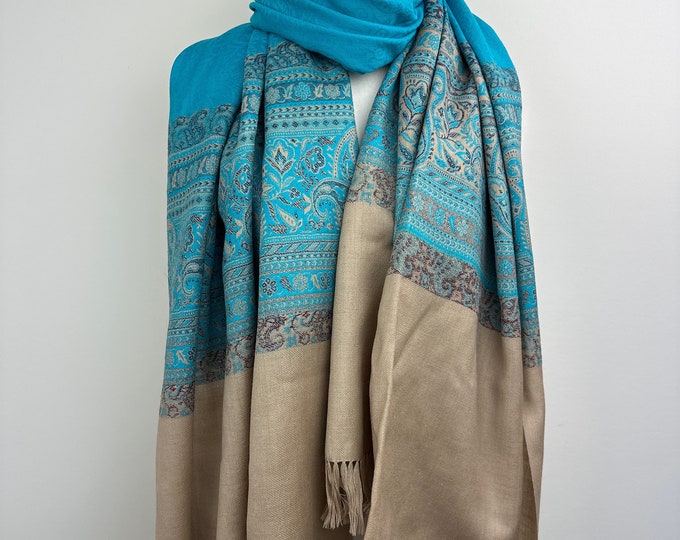 Vintage 80s 90s Biederlack Aurora Reversible Striped Acrylic Throw