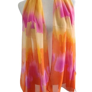 Yellow Mustard green floral Neck Scarf|All-Season Poly Chiffon Fashion Scarf|Trendy & Non-Itchy, Non-Scratchy|Personalizable Gift