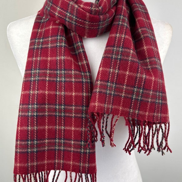 Maroon Merlot Red tartan plaid scarfwinter fashion soft warm cozy scarf||Personalizable scarf|Giftable unisex Non itchy scratchy scarf|