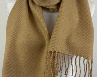 Camel beige Tan black winter fashion soft warm cozy scarf|Personalizable unisex scarf|Giftable Non itchy scratchy scarf|