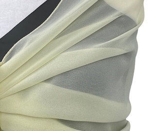 Yellow Chiffon Shawl – Sheer Lightweight Wedding Wrap, Elegant Evening Scarf, Bridesmaid Shawl