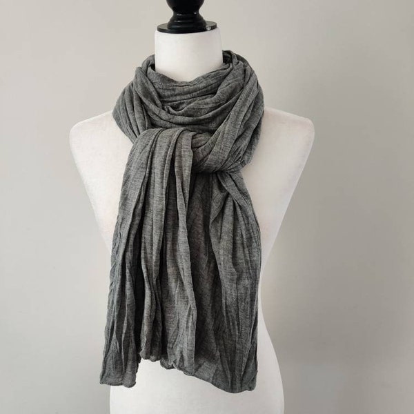 Soft warm winter Jersey scarf|Handmade soft  all season scarf|Monogram|Scarf for men |Scarf for women|Teal scarf|gray scarf|Black scarf|