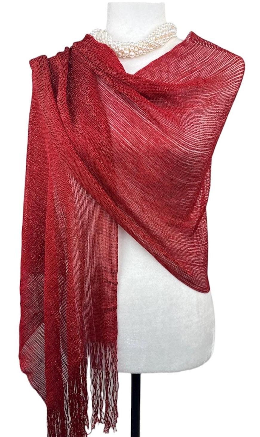 Red sparkly scarf discount