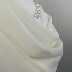 Fashionable cream ivory Sheer Chiffon georgette scarf|dressy Formal Shawl|Bridesmaids gifts|Hijab|Shrug|Monogram personalizable shawl|