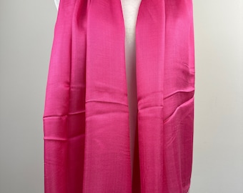 Pink silk vibrant large Shawl|Faishionable winter scarf|Soft elegant Shawl|All season wrap|Travel shawlBridesmaids gift|Giftable scarf