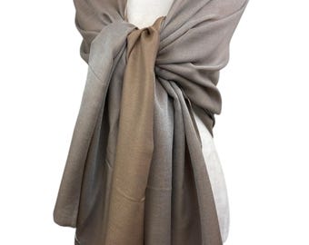 Taupe Brown Shawl –Minimalist Luxury All-Season Pashmina Wrap for Weddings, Everyday Wear & Dressy Occasions
