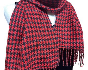 BOTT HOUNDSTOOTH HOODED SCARF 24AW Long and Wide Dogtooth