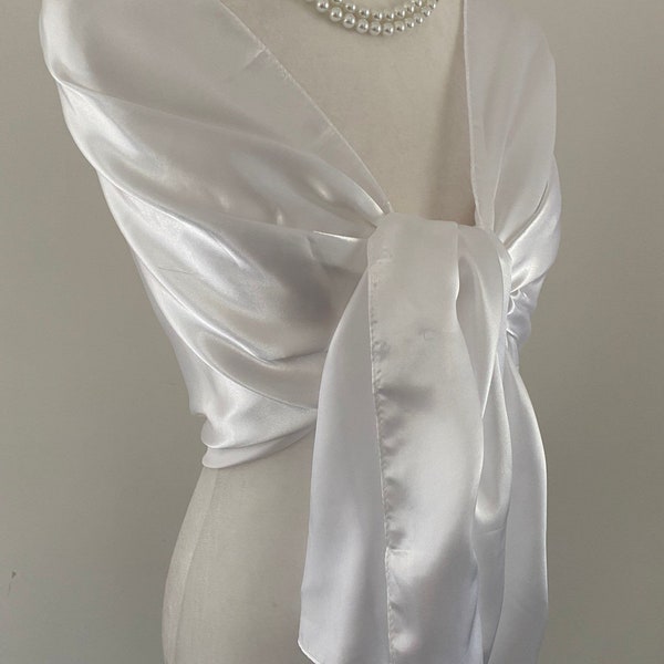 shawl satin putih