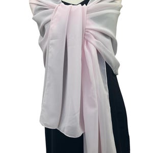 Baby Pink Sheer Poly Chiffon Shawl |Elegant Wedding Coverup|Special Occasion Wrap |Shrug Sash Hijab  Headscarf |Personalizable | 20&quot;X74&quot; |