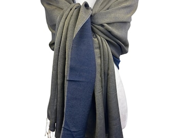 Navy Blue Shawl –Minimalist Luxury All-Season Pashmina Wrap for Weddings, Everyday Wear & Dressy Occasions