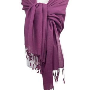 Raspberry Mauve Light Wool Shawl|Soft  Cozy All-Season Travel Wrap|Dressy Pashmina|Warm Winter Scarf| Personalizable Elegant Minimalist Gift
