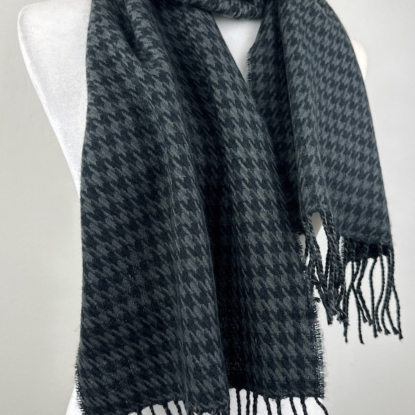 Black Grey Scarf - Etsy