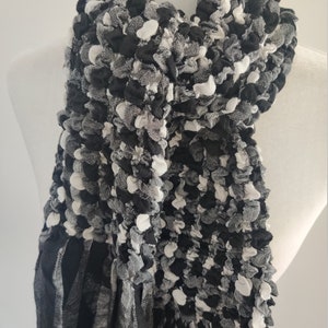 Black white plaid scarf|Fun neck scarf|scarf for women||All season scarfStocking stuffer|Blue white plaid scarf|warm winter scarf|