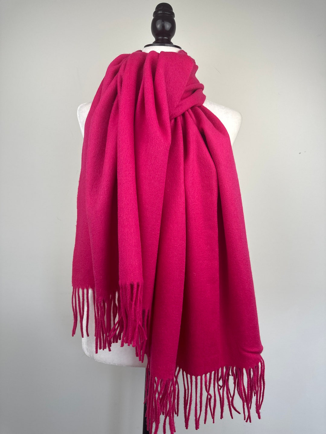 Pink Fashionable Warm Wool Blanket Scarfhot Fuchsia Pink Scarfwarm