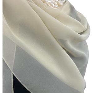 Beige Sand Sheer Poly Chiffon Shawl |Elegant Wedding Coverup|Special Occasion Wrap |Shrug Sash Hijab  Headscarf |Personalizable | 20&quot;X74&quot; |
