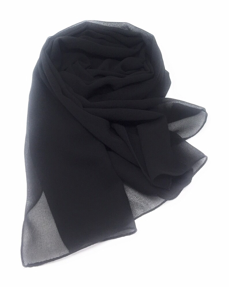 black chiffon pashmina