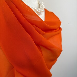 Orange Sheer Crepe Chiffon transparent scarf|Fashionable dressy Formal Shawl|Bridesmaids gifts|Hijab|Shrug|Monogram personalizable shawl|