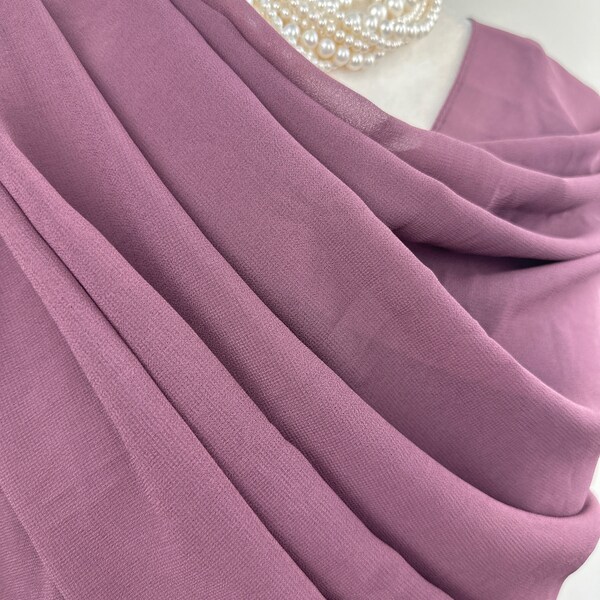 Purple mauve Sheer transparent Crepe Poly chiffon scarf|Fashionable dressy shawl|Bridesmaids gift|Hijab|Initial personalizable shawl