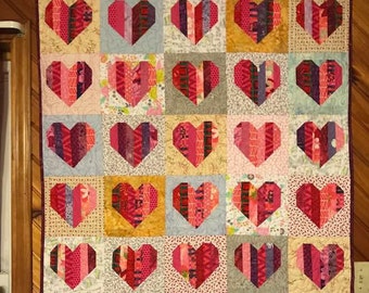 scrappy heart quilt