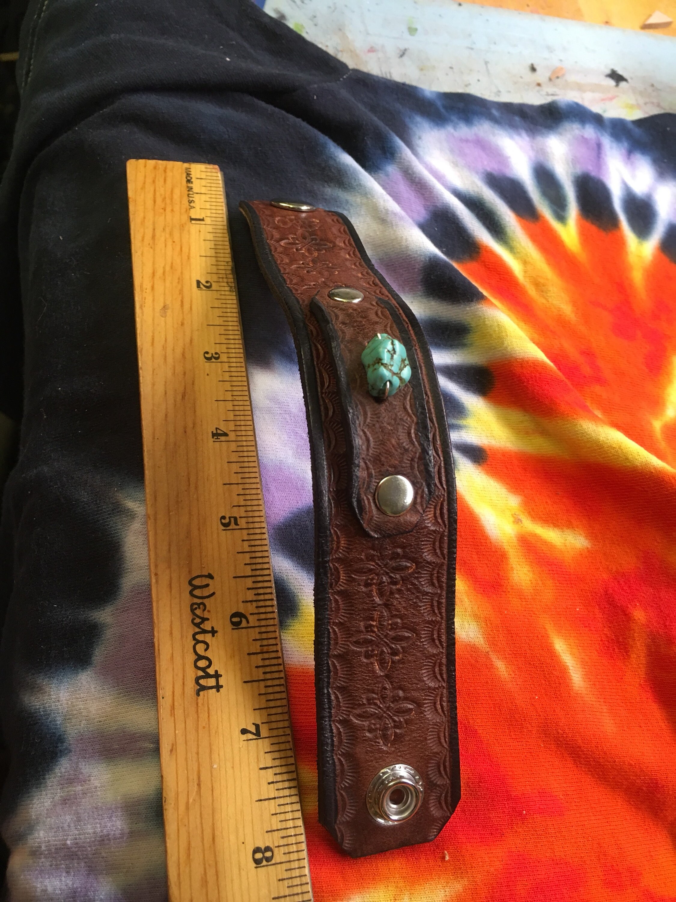 Hand Tooled Leather Bracelet Etsy