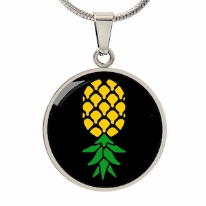 Swinger Symbol Upside Down Pineapple Necklace