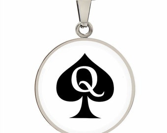 Queen Of Spades BBC Symbol Necklace