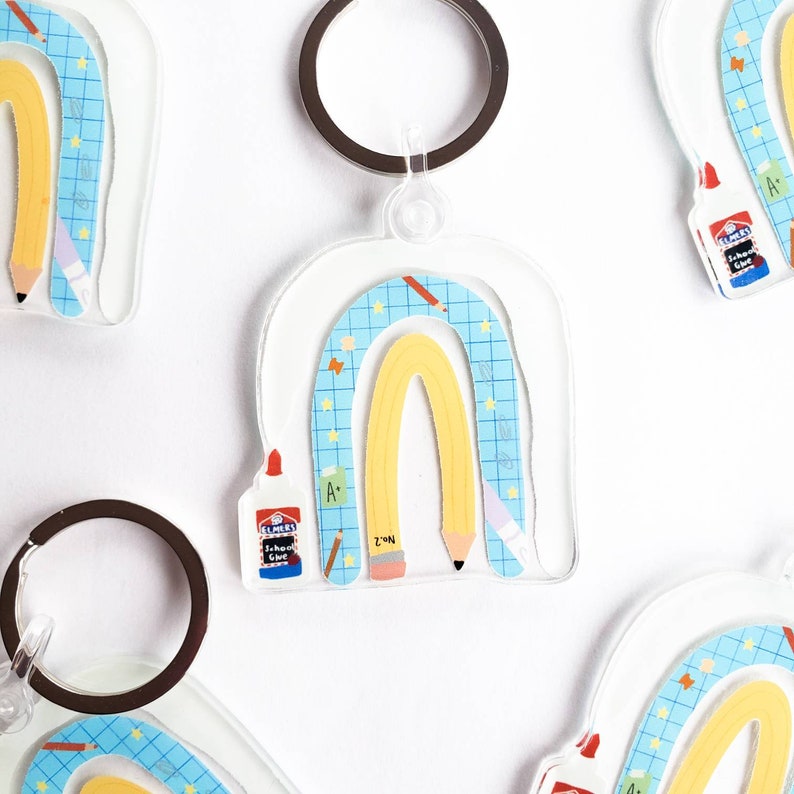 Teacher Rainbow Keychain