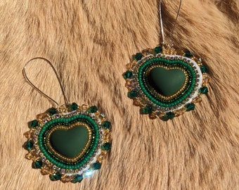 Sweetheart earrings - green | Indigenous made